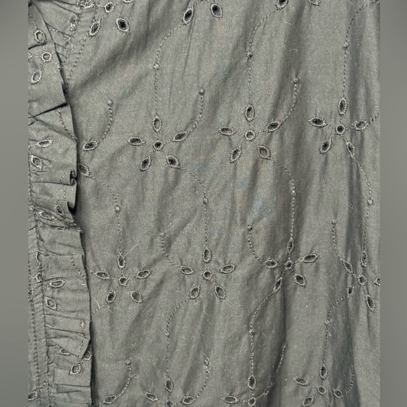J. Crew Factory Sleeveless Ruffle Eyelet Top - Black, Size Medium (NWT) - Picture 4 of 5